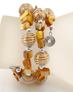 BRACCIALI IN METALLO E MADREPERLA COLORATE