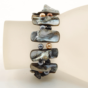 BRACCIALI RIGIDI APERTI MADREPERLA COLORATE - Image 6