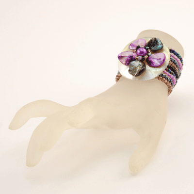 BRACCIALI ELASTICI CON FIORE MADREPERLA - Image 7