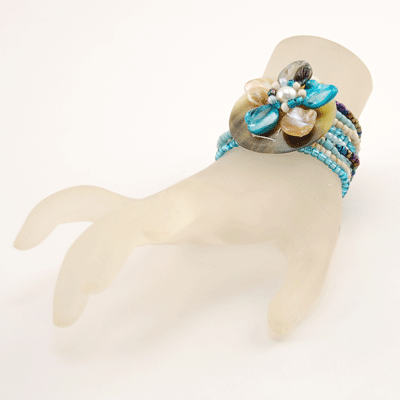 BRACCIALI ELASTICI CON FIORE MADREPERLA - Image 13