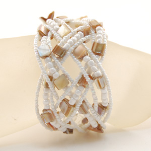 BRACCIALI RIGIDI DOPPIA TRECCIA C/MADREPERLA - Image 7