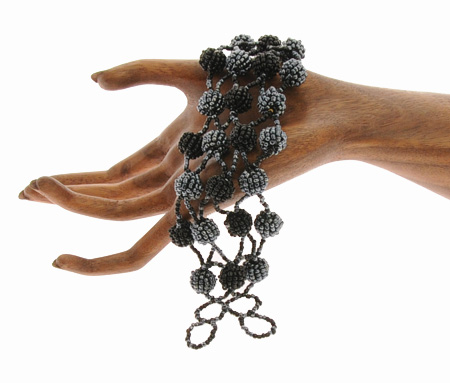 BRACCIALE APERTI 4 RIGHE PALLINE INTRECCIATE - Image 2