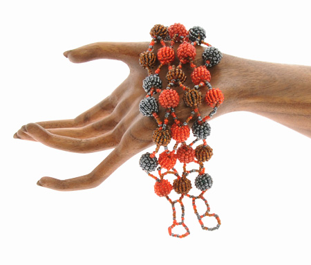 BRACCIALE APERTI 4 RIGHE PALLINE INTRECCIATE - Image 7