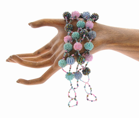 BRACCIALE APERTI 4 RIGHE PALLINE INTRECCIATE - Image 9