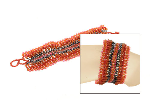 BRACCIALI APERTI CON PERLINE MULTIFILO - Image 3