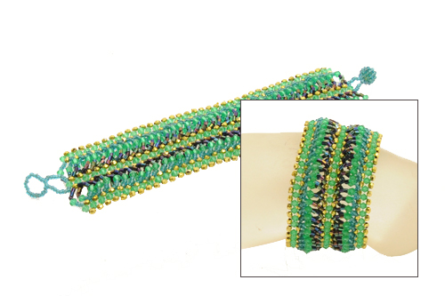 BRACCIALI APERTI CON PERLINE MULTIFILO - Image 4