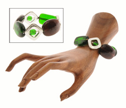 BRACCIALI ELASTICI CON PERLE IN VETRO FULL MENTOS