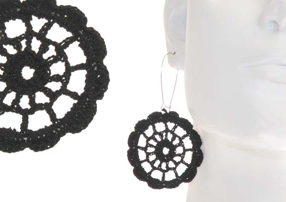 ORECCHINI IN COTONE A UNCINETTO CM 5 - Image 3