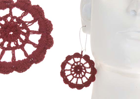 ORECCHINI IN COTONE A UNCINETTO CM 5 - Image 4