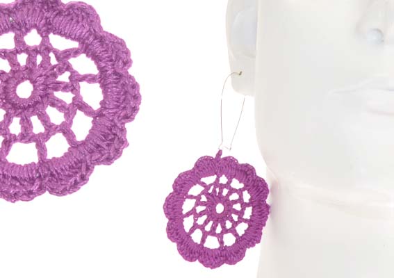 ORECCHINI IN COTONE A UNCINETTO CM 5 - Image 8