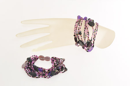 BRACCIALI ELASTICI 12 FILI CON PERLE IN VETRO - Image 17