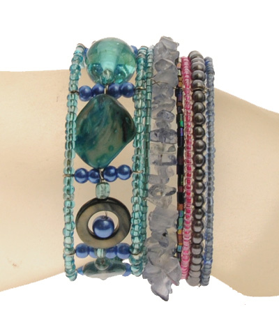 BRACCIALI RIGIDI TANGGA COIN MUTIARA CERAMIC STYLE - Image 8