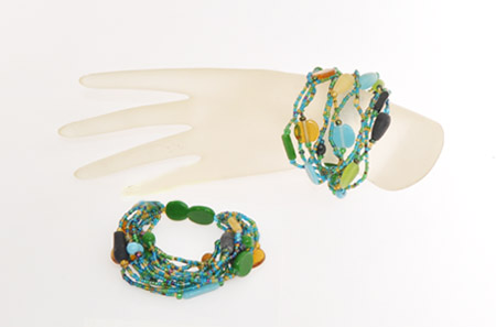 BRACCIALI ELASTICI 12 FILI CON PERLE IN VETRO - Image 18