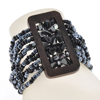 BRACCIALI ELASTICI 10 RIGHE KAYU RECTANGULAR COMB STONE - Image 2