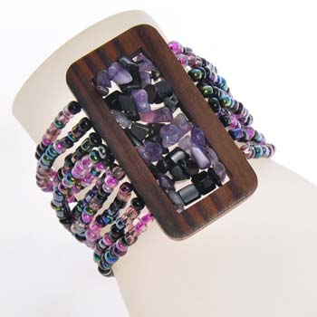 BRACCIALI ELASTICI 10 RIGHE KAYU RECTANGULAR COMB STONE - Image 9