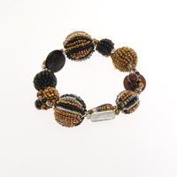 BRACCIALI CON PALLINE DI PERLINE E VETRO