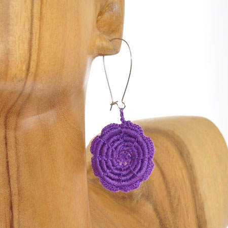 ORECCHINI IN COTONE A UNCINETTO ROSE FLOWER - Image 3