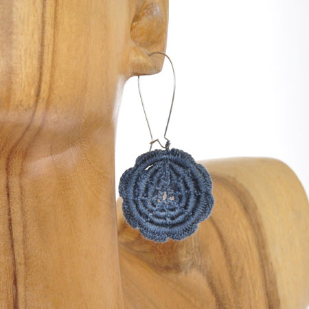 ORECCHINI IN COTONE A UNCINETTO ROSE FLOWER - Image 4