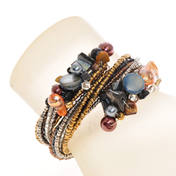 BRACCIALI SERPENTE DOPPIO PIETRE E MADREPERLA