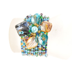 BRACCIALI RIGIDI CON MADREPERLA COLORATE FIORE