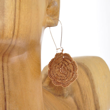 ORECCHINI IN COTONE A UNCINETTO ROSE FLOWER - Image 6