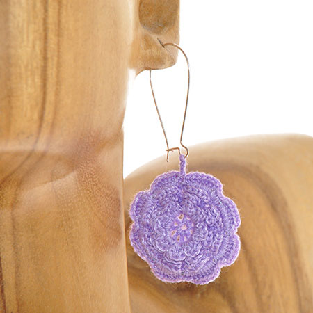 ORECCHINI IN COTONE A UNCINETTO ROSE FLOWER - Image 8