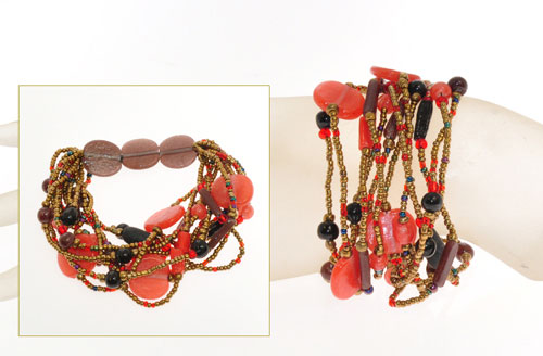 BRACCIALI ELASTICI 12 FILI CON PERLE IN VETRO - Image 20