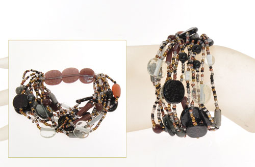 BRACCIALI ELASTICI 12 FILI CON PERLE IN VETRO - Image 21