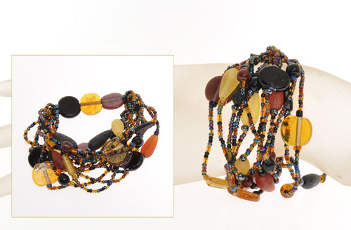 BRACCIALI ELASTICI 12 FILI CON PERLE IN VETRO - Image 22