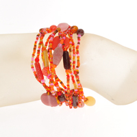 BRACCIALI ELASTICI 12 FILI CON PERLE IN VETRO