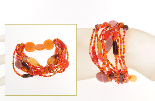 BRACCIALI ELASTICI 12 FILI CON PERLE IN VETRO - Image 23