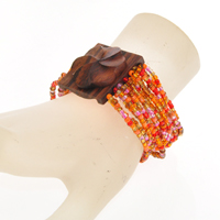 BRACCIALI 14 LINE BUCKLE WOOD FLOWER