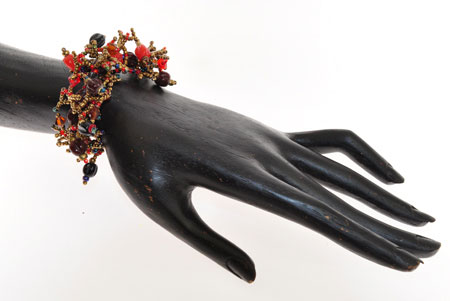 BRACCIALI CORALLO CON PERLE IN VETRO - Image 3