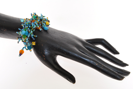 BRACCIALI CORALLO CON PERLE IN VETRO - Image 4