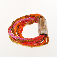 BRACCIALI 10 FILI STRIPE CON TUBO MADREPERLA