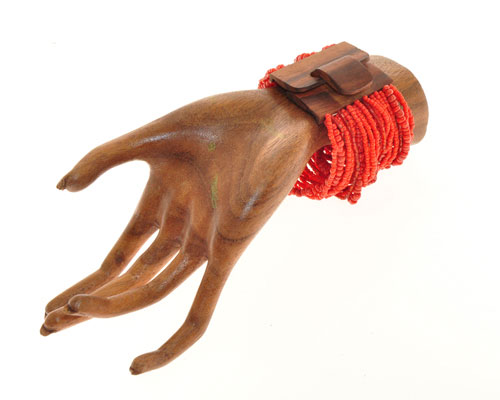 BRACCIALI ELASTICI 32 FILI COMBINASI TUBE CON FIBBIA IN LEGNO - Image 2