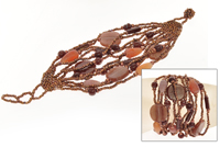 BRACCIALI APERTI 12 FILI CON PERLE IN VETRO