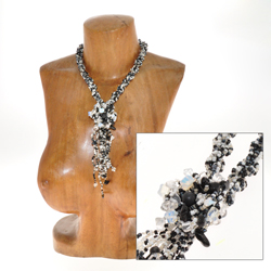 COLLANE TRECCIA CON PENDENTE FULL STONE