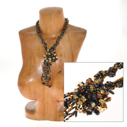 COLLANE TRECCIA CON PENDENTE FULL STONE