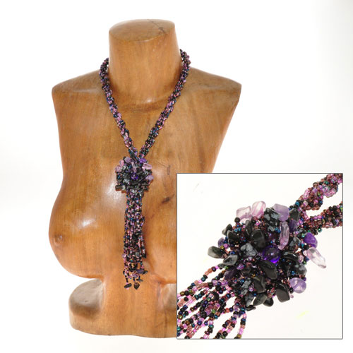 COLLANE TRECCIA CON PENDENTE FULL STONE - Image 2