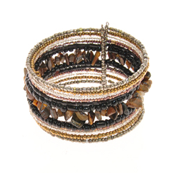 BRACCIALI RIGIDI CON PERLINE E PIETRE 13 FILI