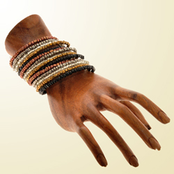 BRACCIALI PERLINE STRIPE RIGIDI 15 RIGHE ETHNIC