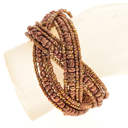 BRACCIALI RIGIDI TRECCIA PERLE GROSSE CM 3