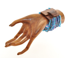 BRACCIALI ELASTICI 32 FILI COMBINASI TUBE CON FIBBIA IN LEGNO