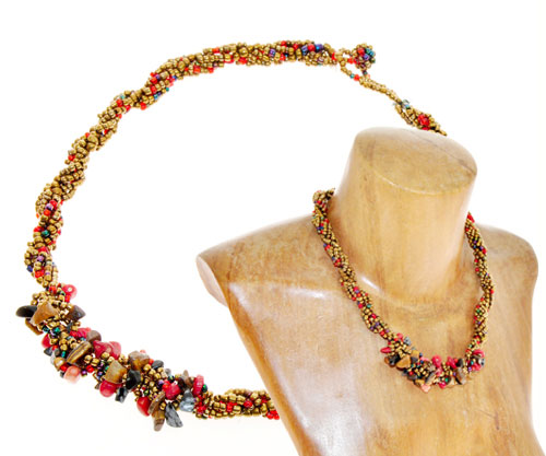 COLLANE CON PERLINE INTRECCIATE E PIETRE - Image 20