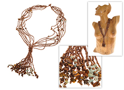 COLLANE PERLINE E PIETRE CON NODO E FRANGE