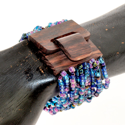 BRACCIALI 12 FILI SMALL CON FIBBIA IN LEGNO