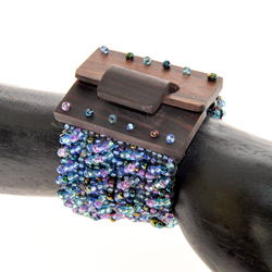 BRACCIALI ELASTICI CON FIBBIA IN LEGNO NET CURVA PEPESALE