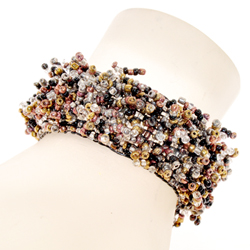 BRACCIALI PERLINE CORALLO PIATTO CM 2,5