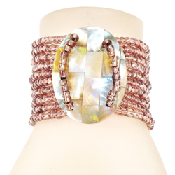 BRACCIALI 10 LINES KERANG OVAL MOZAIC